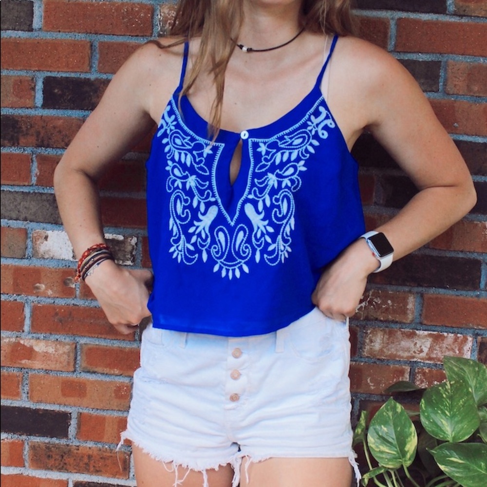 Royal blue crop